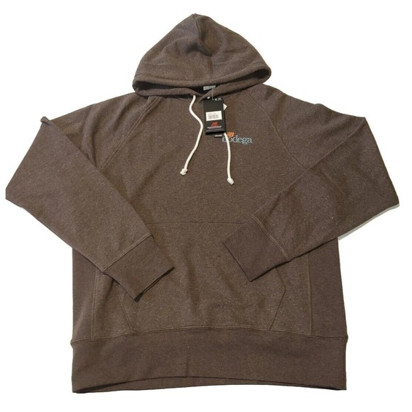 New Balance x Bodega Hoodie DUO Men’s Size LARGE Brown Drawstring RARE MT33571 - Picture 1 of 10